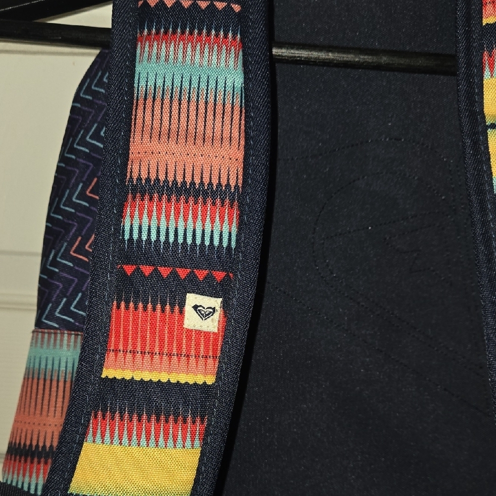 Roxy Multicolor Striped Backpack - Navy, Yellow, … - image 4